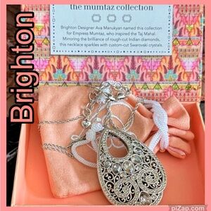 Brighton Mumtaz Teardrop- Swarovski Studded Stone Long Convertible Necklace